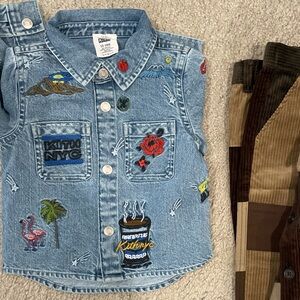 Kith Kids Denim and Corduroy Jacket Set - Blue and Brown